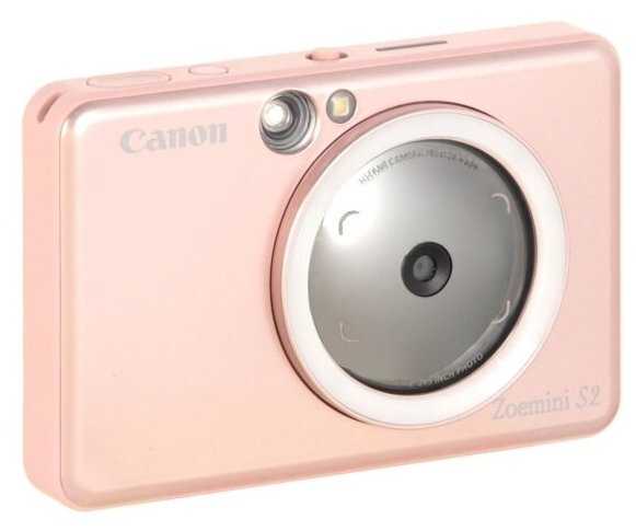 Камера и принтер моментальной печати Canon Zoemini S2, розовое золото фотография 15