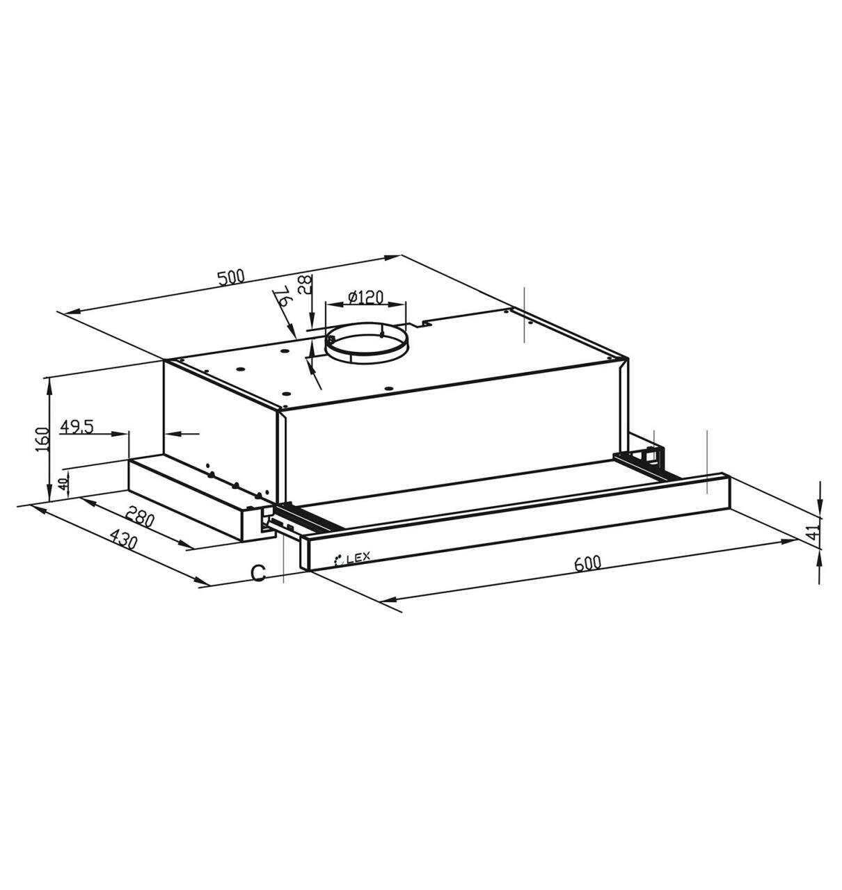 Вытяжка LEX HIDE 600 фотография 7