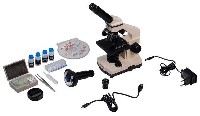 Микроскоп Микромед Эврика 40–1280х с видеоокуляром, в кейсе фотография 13