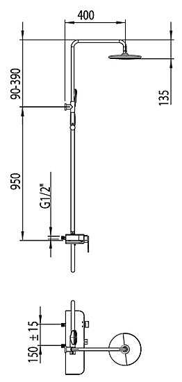 Душевая стойка Clever Nine Elegance 99732, хром фотография 1