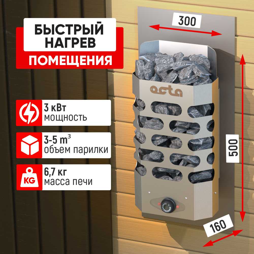 Печь электрическая стэн Octa Wall (4 кВт) фотография 5