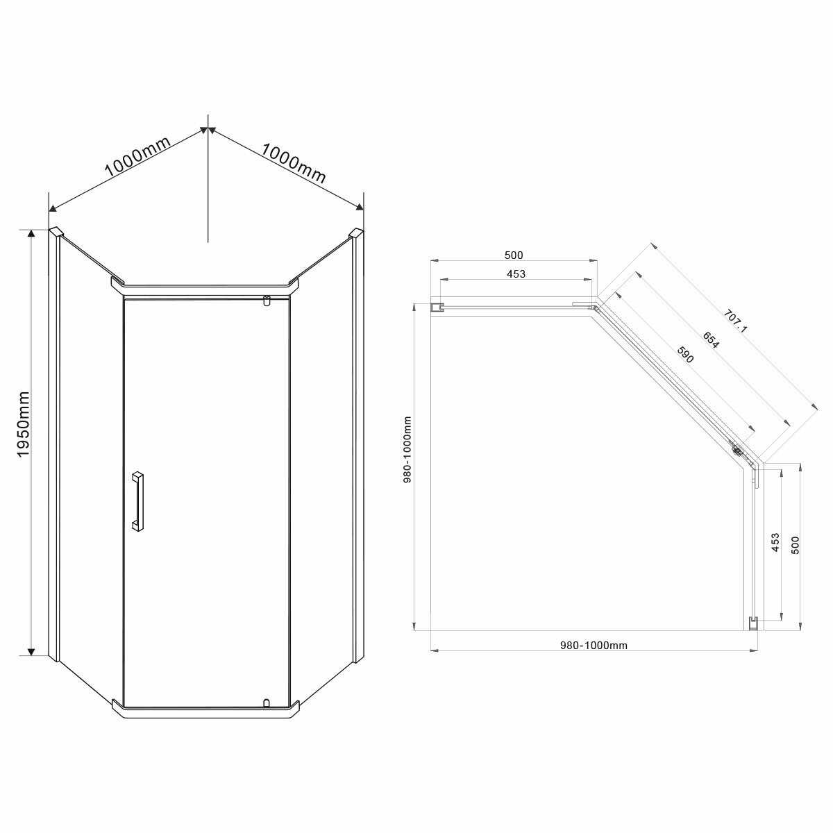 Душевой уголок Vincea Stresa VSP-1S100CLGM фотография 7