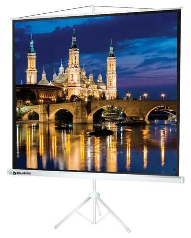 Рулонный матовый белый экран BRAUBERG Tripod 236730 фотография 1