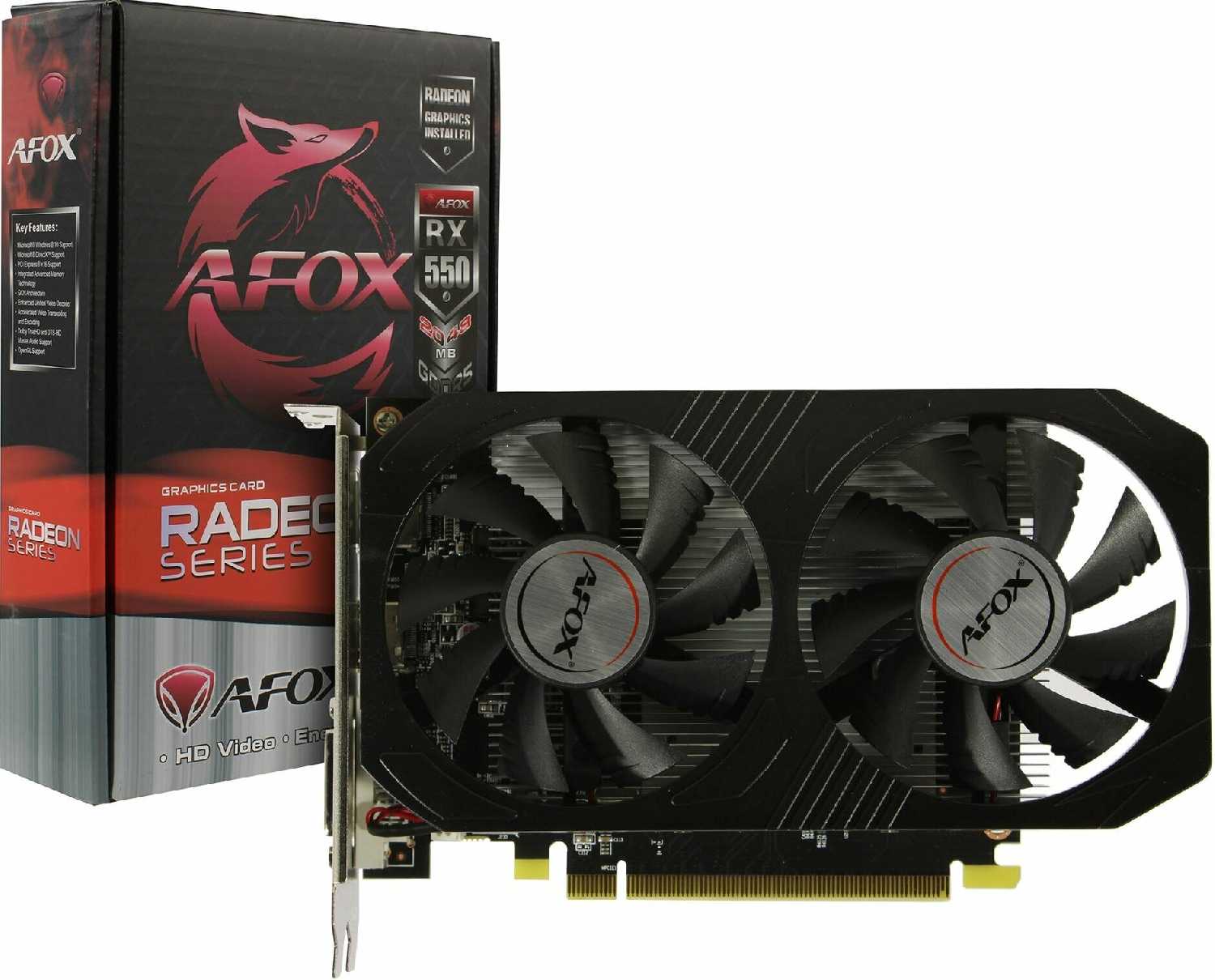 Видеокарта AFOX Radeon RX 550 2 GB Dual fan (AFRX550-2048D5H4-V6) фотография 2