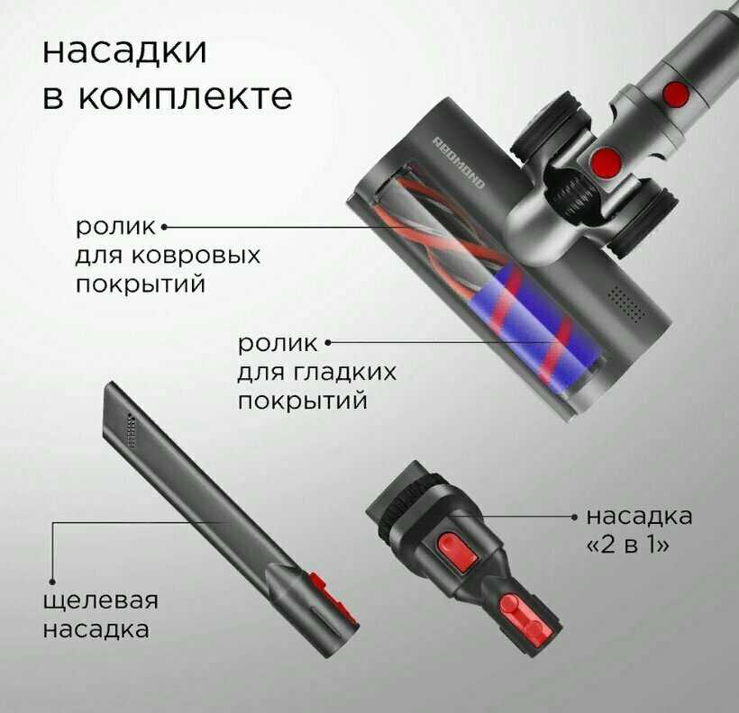 Пылесос вертикальный беспроводной REDMOND VH1310 фотография 10