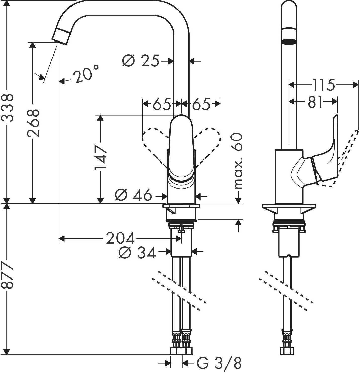 Смеситель для душа hansgrohe Focus E 2 (31820000) фотография 12