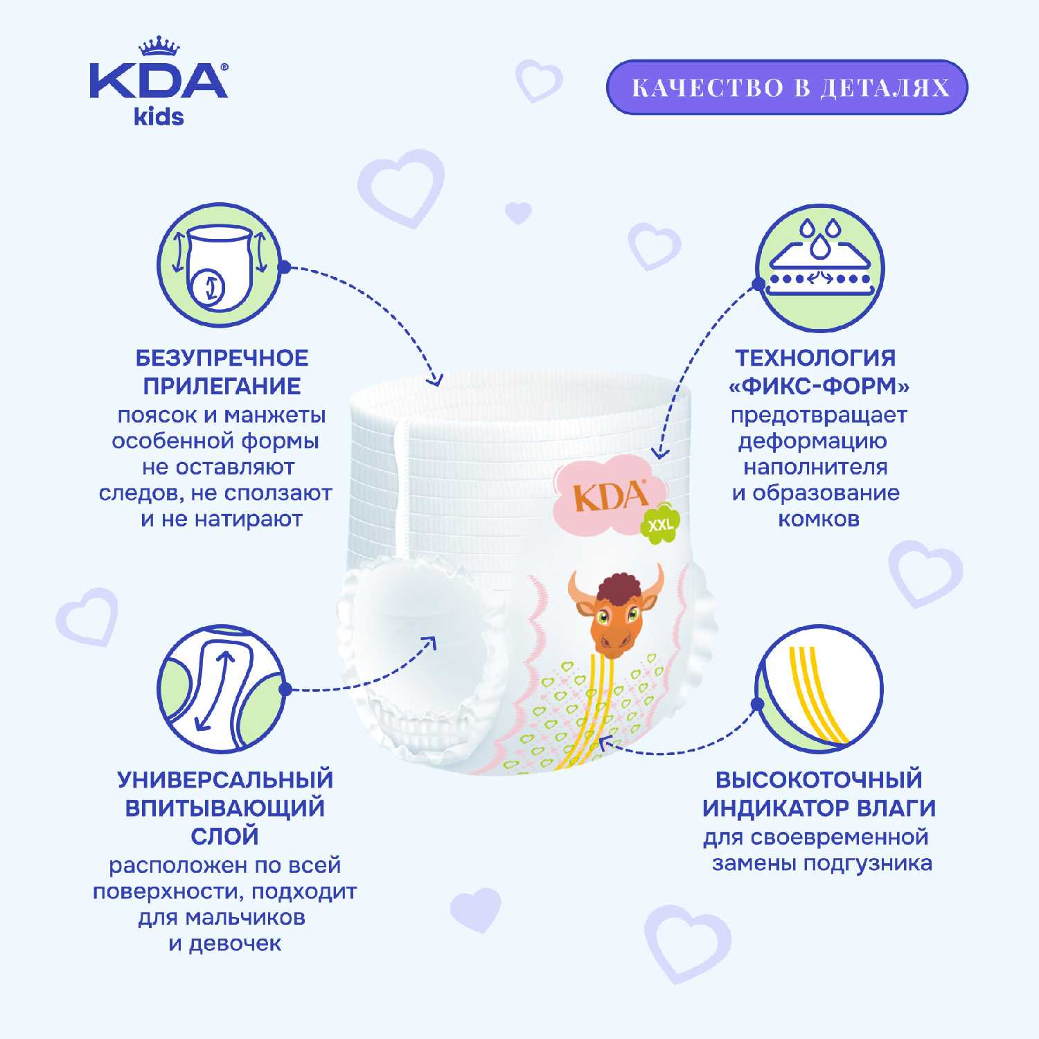 Подгузники-трусики KDA Kids Подгузники-трусики KDA Kids (XL) фотография 12