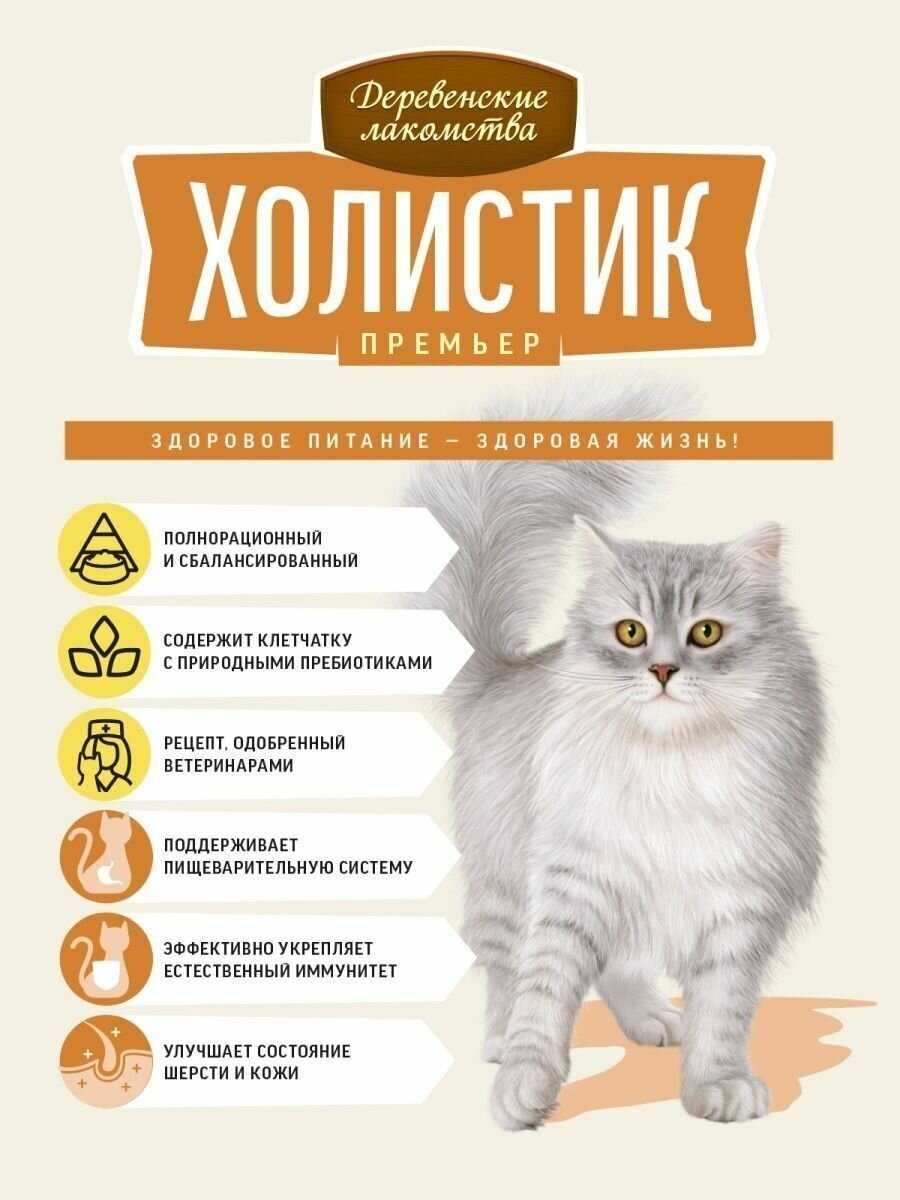 Деревенские лакомства Холистик Премьер сухой корм для кошек с индейкой фотография 10