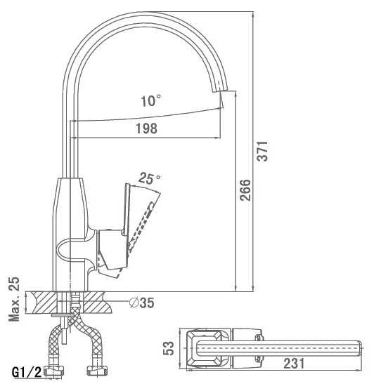 Смеситель для кухни (мойки) D&K DA1172401, рычажный фотография 1