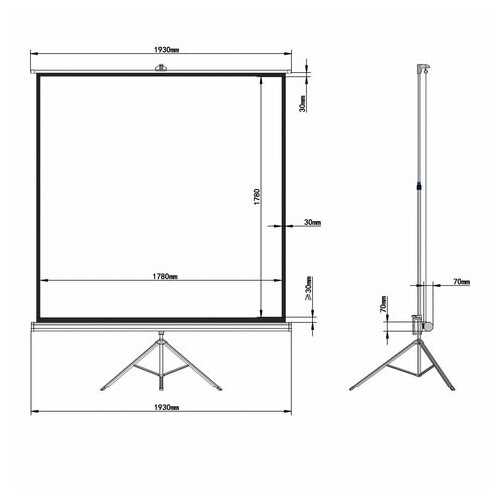 Рулонный матовый белый экран BRAUBERG Tripod 236730 фотография 4