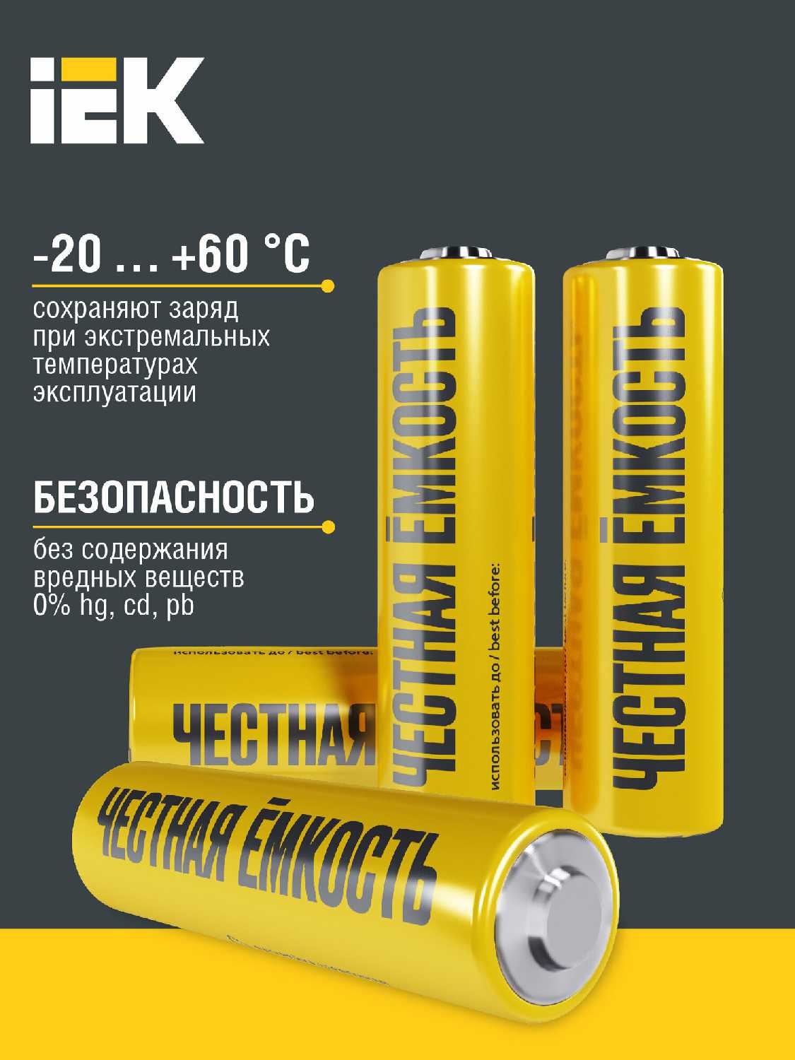 Батарейка щелочная Alkaline Optima 6LR61 (IEK) фотография 2