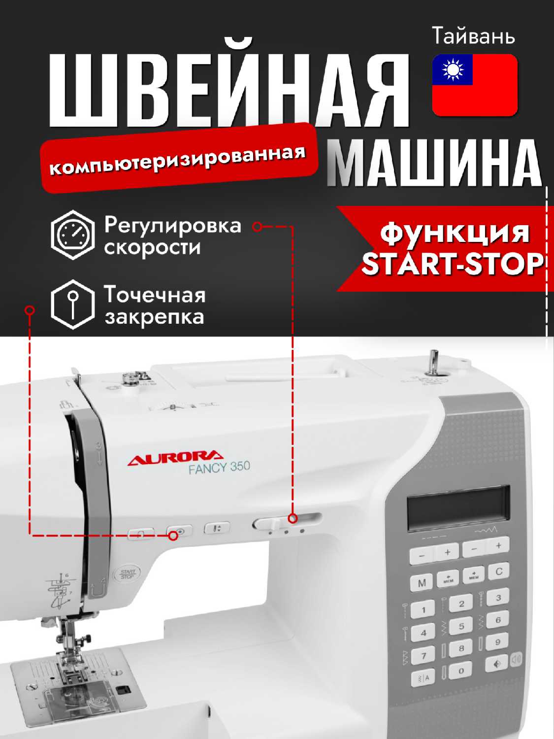 Компьютеризированная швейная машина Aurora fancy 350 фотография 2