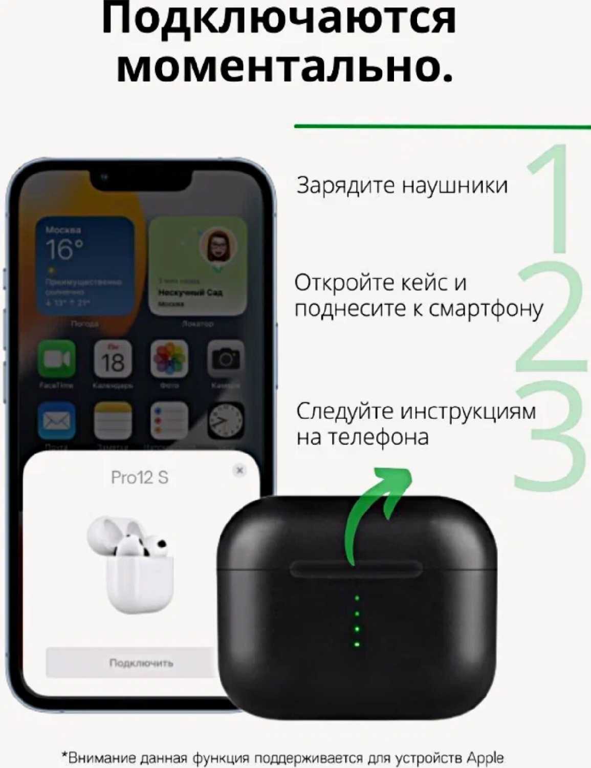 Беспроводные TWS наушники PRO 12S фотография 3