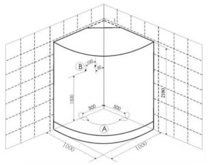 Душевая кабина Deto 1510 с гидромассажем и электрикой низкий поддон 100см*100см фотография 17