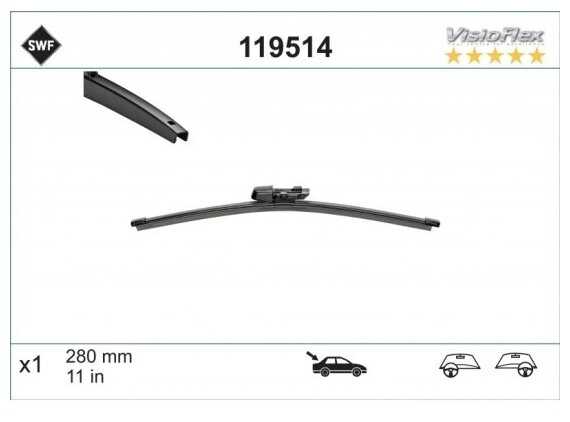 Щетка стеклоочистителя бескаркасная SWF VisioFlex Rear 119514 фотография 6
