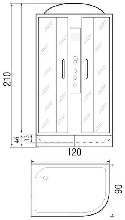 Душевая кабина River Desna 120/90/44 L высокий поддон 120см*90см фотография 2