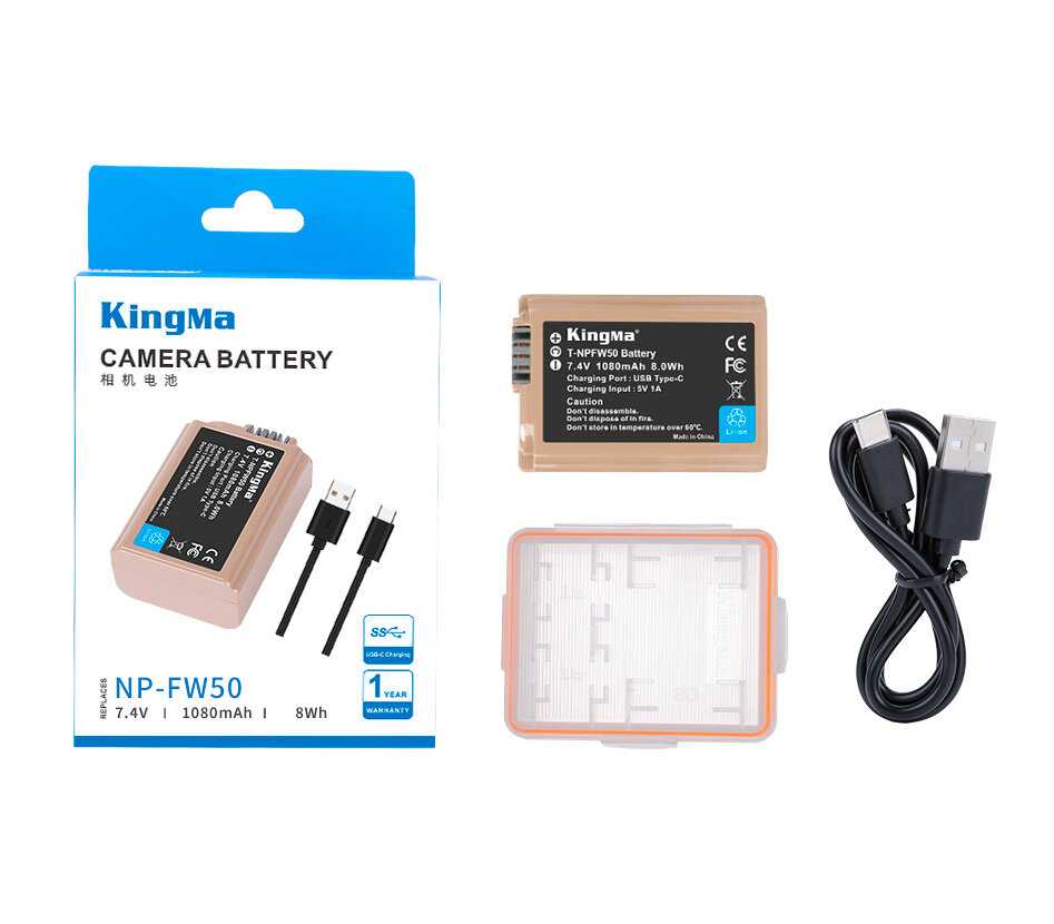 Аккумулятор KingMa NP-FW50 [Type-C, 1080mAh] фотография 4