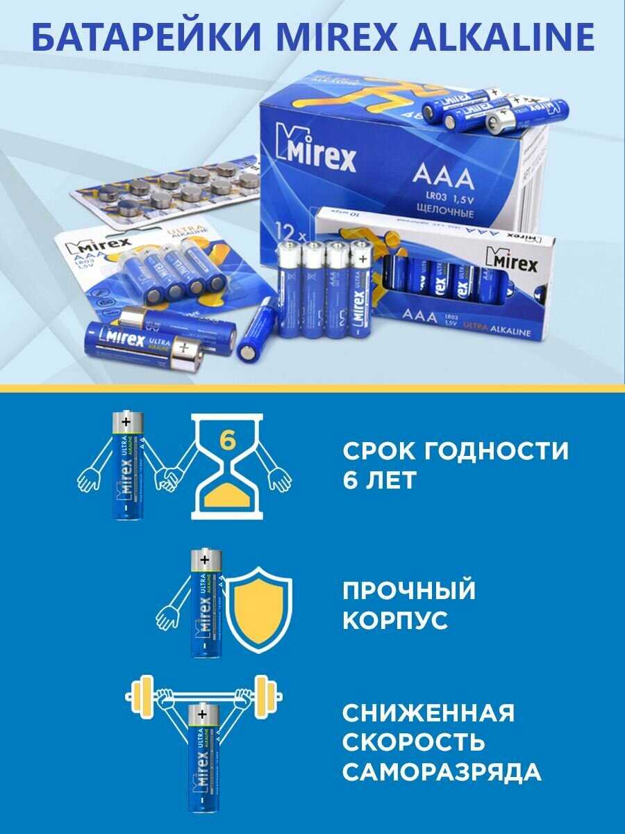 Батарея щелочная Mirex LR03 (24/960) фотография 9