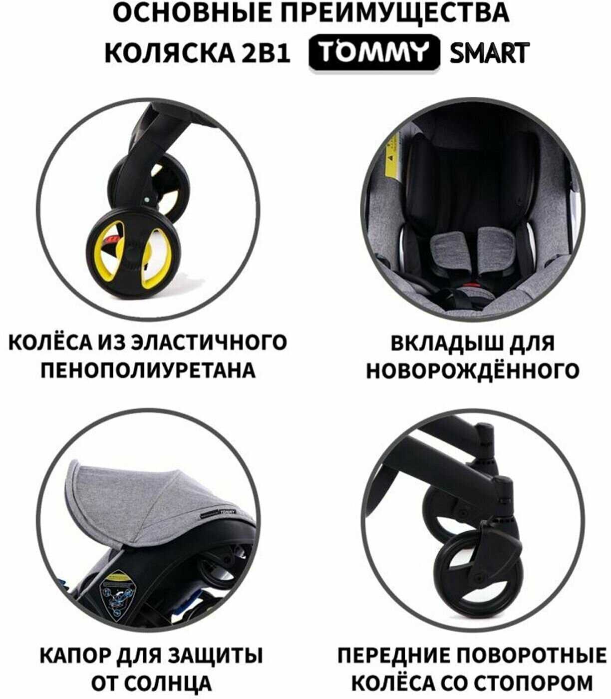 Коляска-автокресло Tommy Smart (0-24 мес. до 13 кг) фотография 33