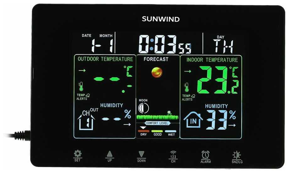 Погодная станция SunWind SW-WSH160-COLOR
