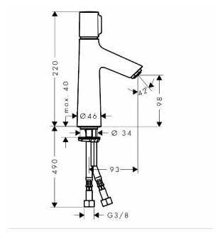 Смеситель для раковины (умывальника) hansgrohe Talis Select S 72043000, нажимной фотография 12