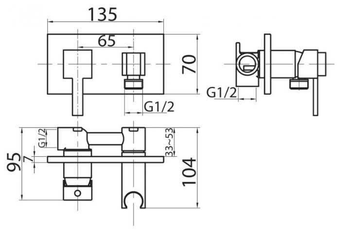 Смеситель для душа CEZARES Articoli Vari CZR-DA6-01, рычажный фотография 1