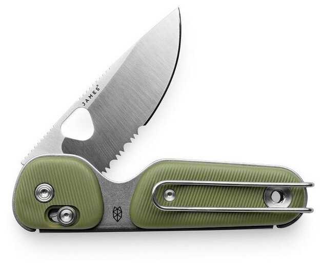 Нож The James Brand The Redstone, лезвие Sandvik 12C27, рукоять Polypropylene, OD Green, хаки