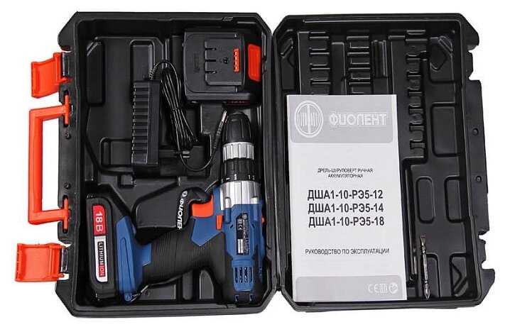 Аккумуляторная дрель-шуруповерт Фиолент ДША1-10-РЭ5-18В фотография 6