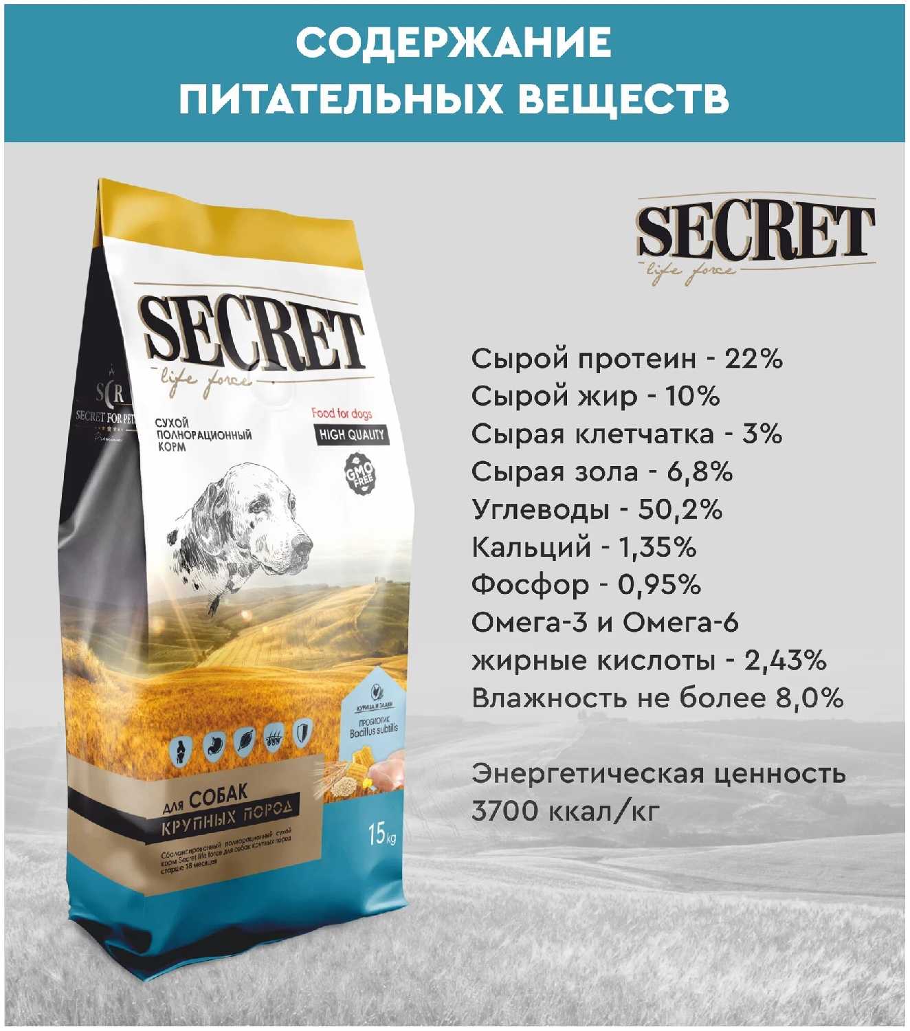Корм для собак Secret for Pets курица с цельными злаками фотография 8
