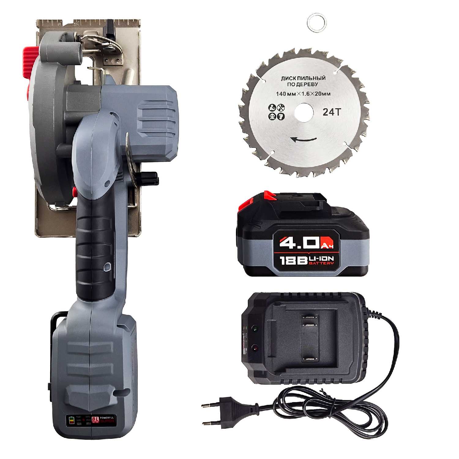 Аккумуляторная пила ProfiPower Циркулярная пила DHS-18V (18В, Li-ion, 4.0Ач, 140мм, 6700об/мин) фотография 1