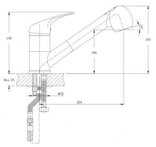 Смеситель для кухни (мойки) RUSH Corsica CO4240-25, рычажный фотография 1
