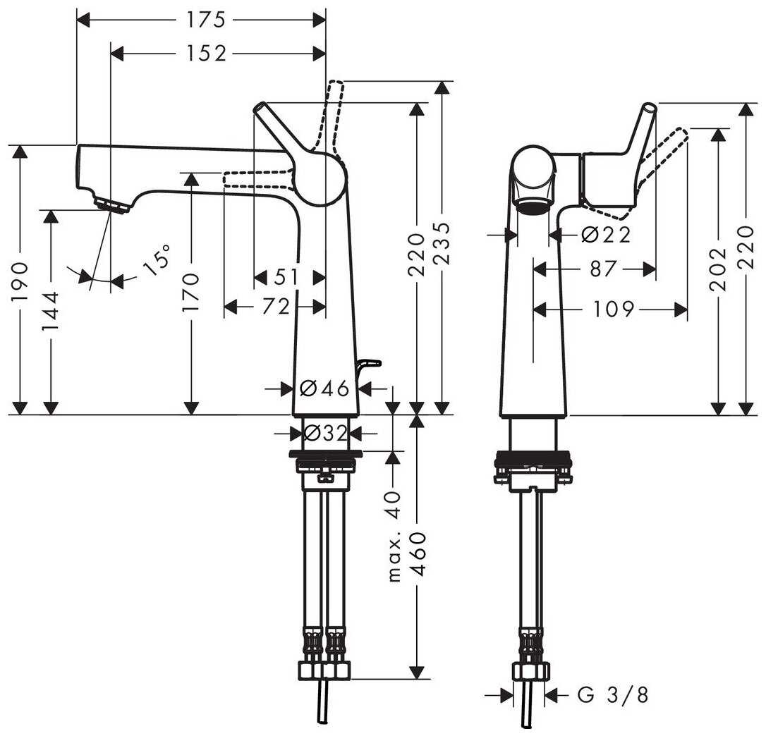 Смеситель универсальный hansgrohe Talis S 72113000, рычажный фотография 8