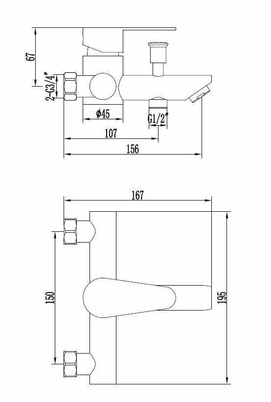 Смеситель для ванны ESKO Orlando OL 54 фотография 1