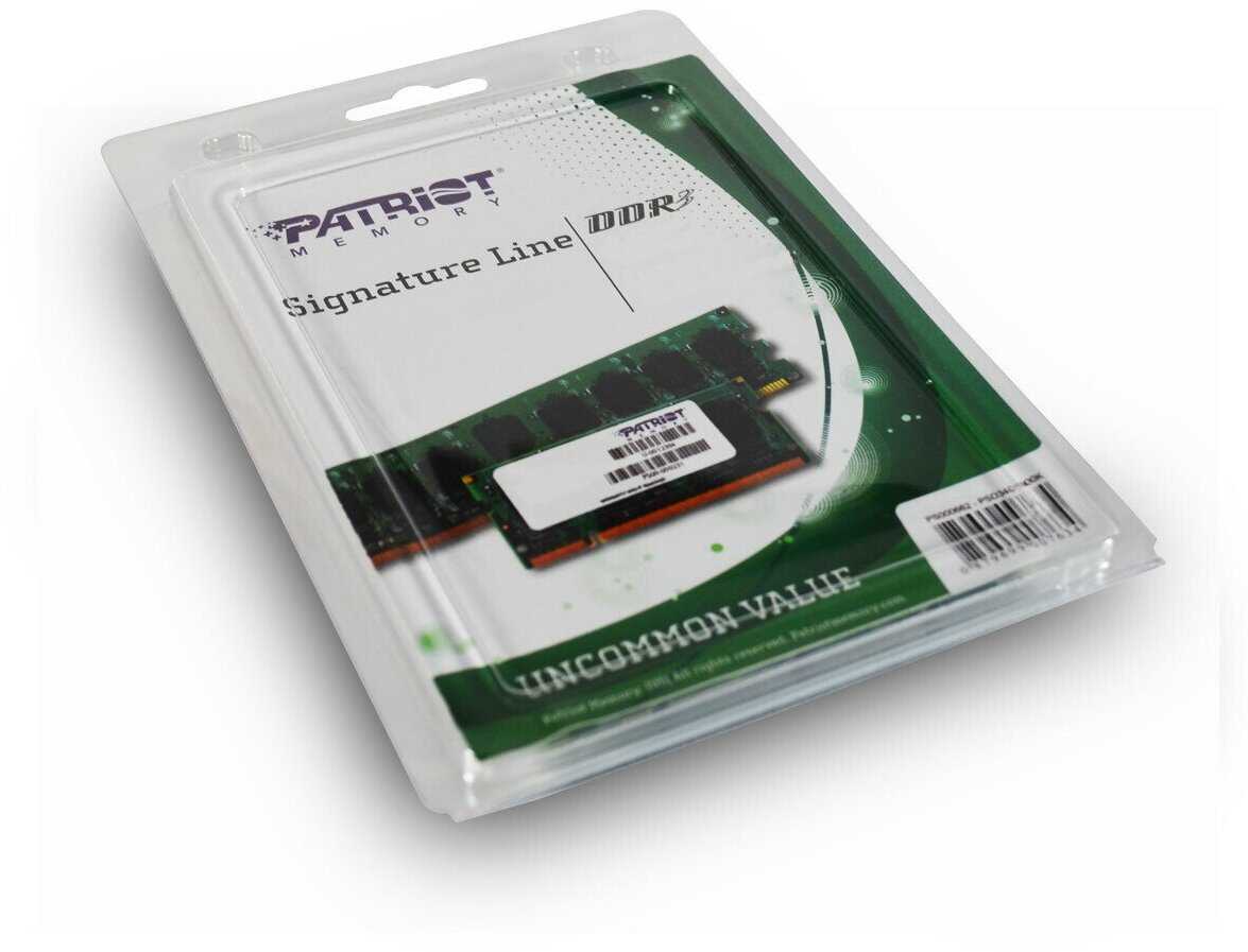 Оперативная память Patriot Memory SL 8 ГБ DDR3 SODIMM CL11 (PSD38G16002S) фотография 4