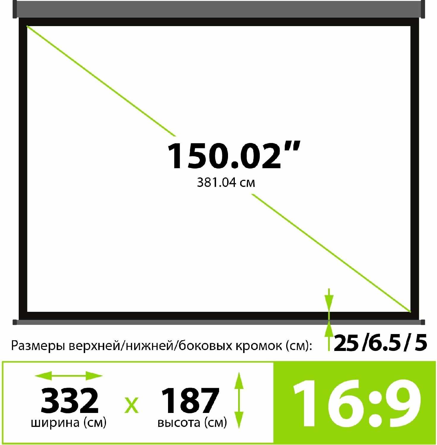 Рулонный cactus Wallscreen (CS-PSW-187X332-SG) фотография 2