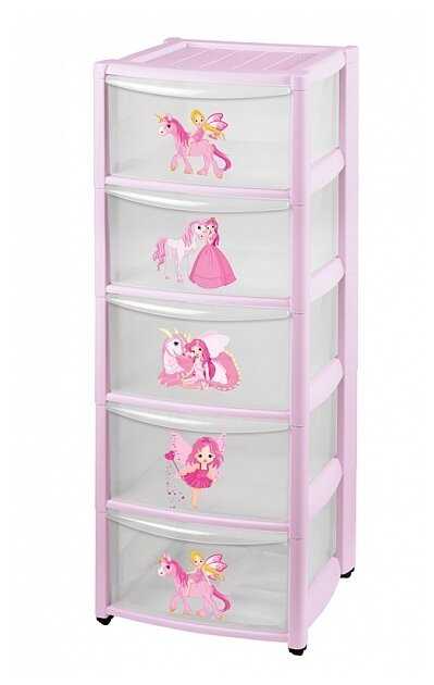 Бельевой комод Пластишка с аппликацией 5 секций