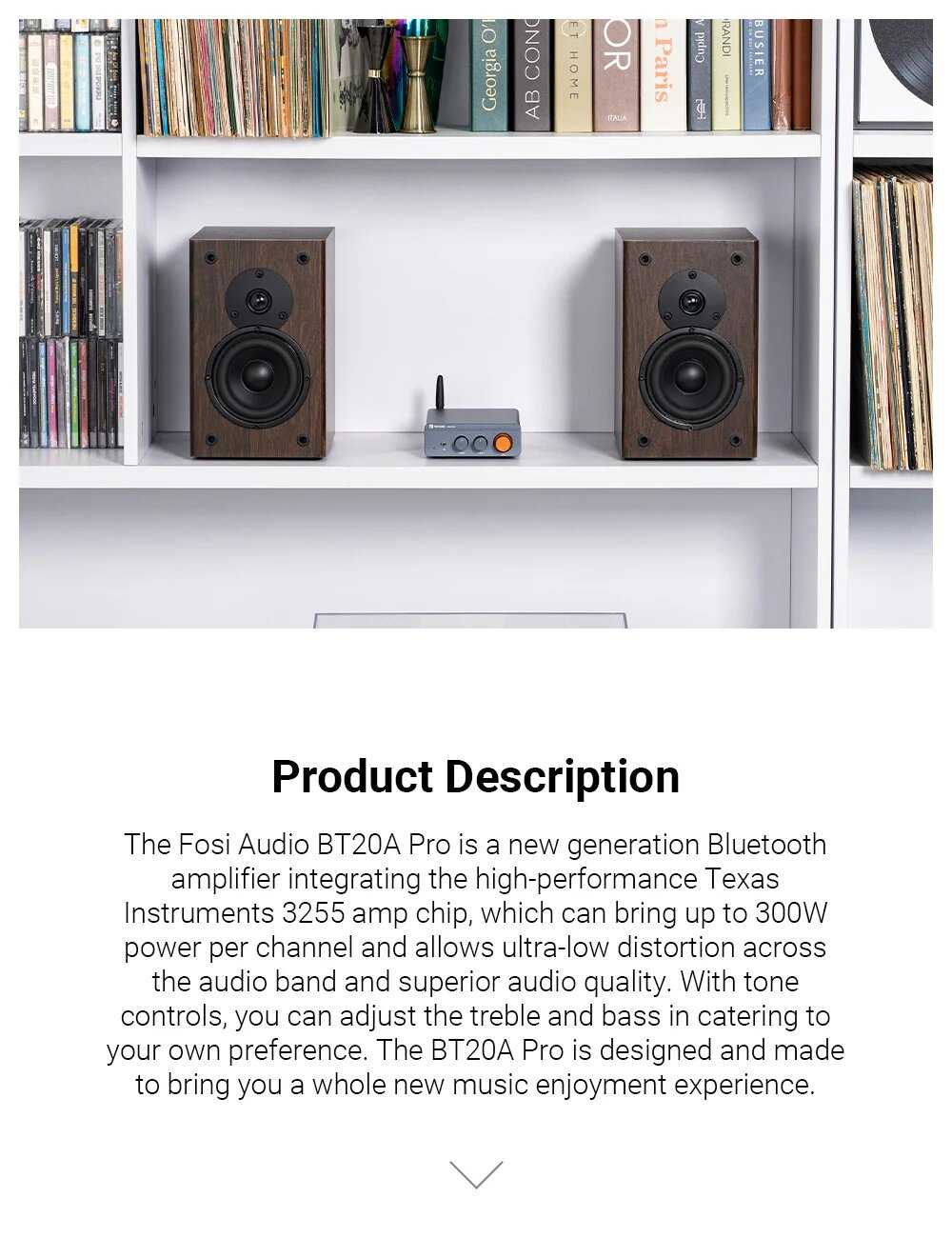 Усилитель для колонок Fosi Audio BT20A Pro 300 Вт фотография 13
