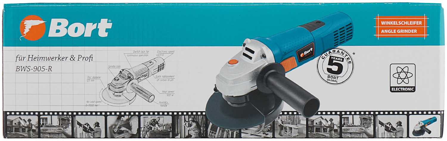 УШМ Bort BWS-905-R, 900 Вт, 125 мм фотография 11