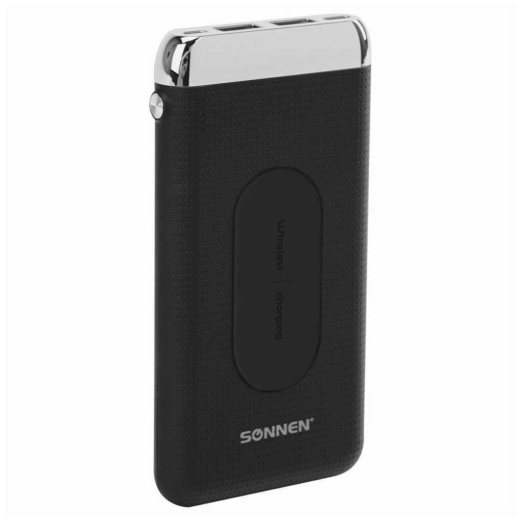 Аккумулятор внешний 8000mAh SONNEN POWERBANK K802 беспроводная зарядка, 2USB, литий-полимер, 263030 фотография 12
