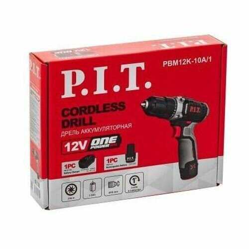 Дрель аккумуляторная PIT PBM12K-10A/2 X-DRIVER (12В, 25Нм, 2АКБ 1,5Ач) фотография 8