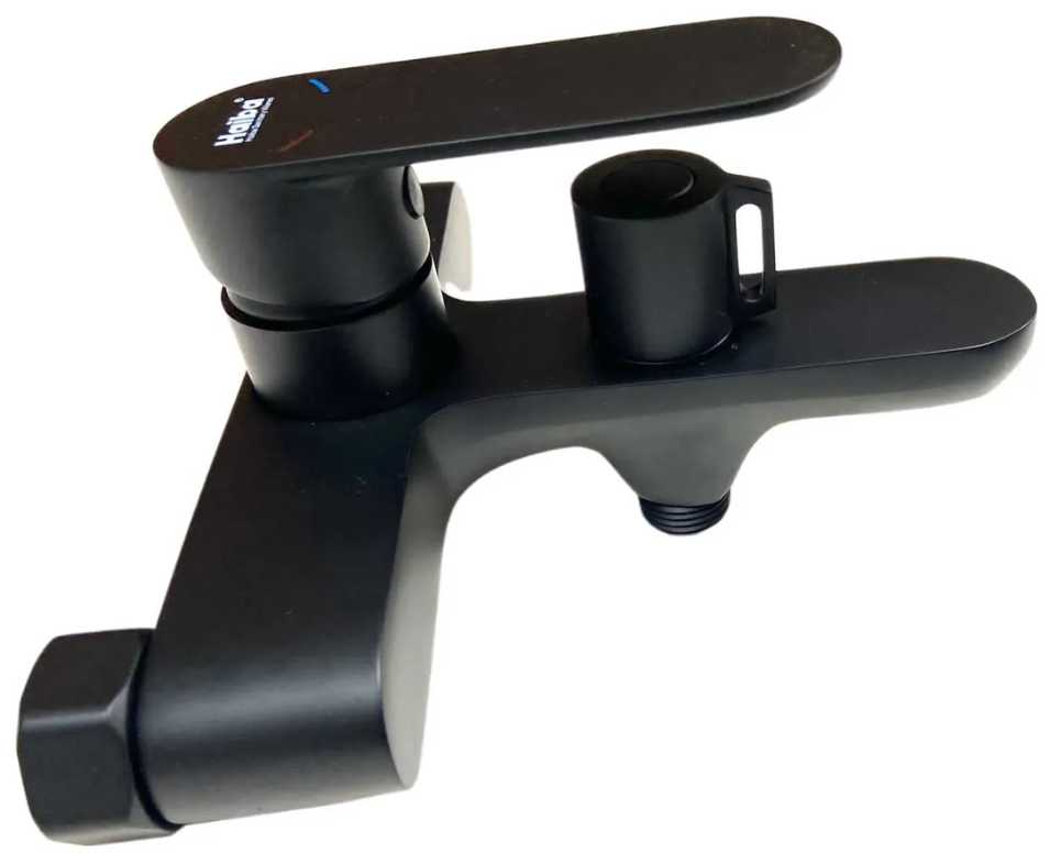 Смеситель для ванны Haiba HB60590-7 с коротким изливом, черный. фотография 1