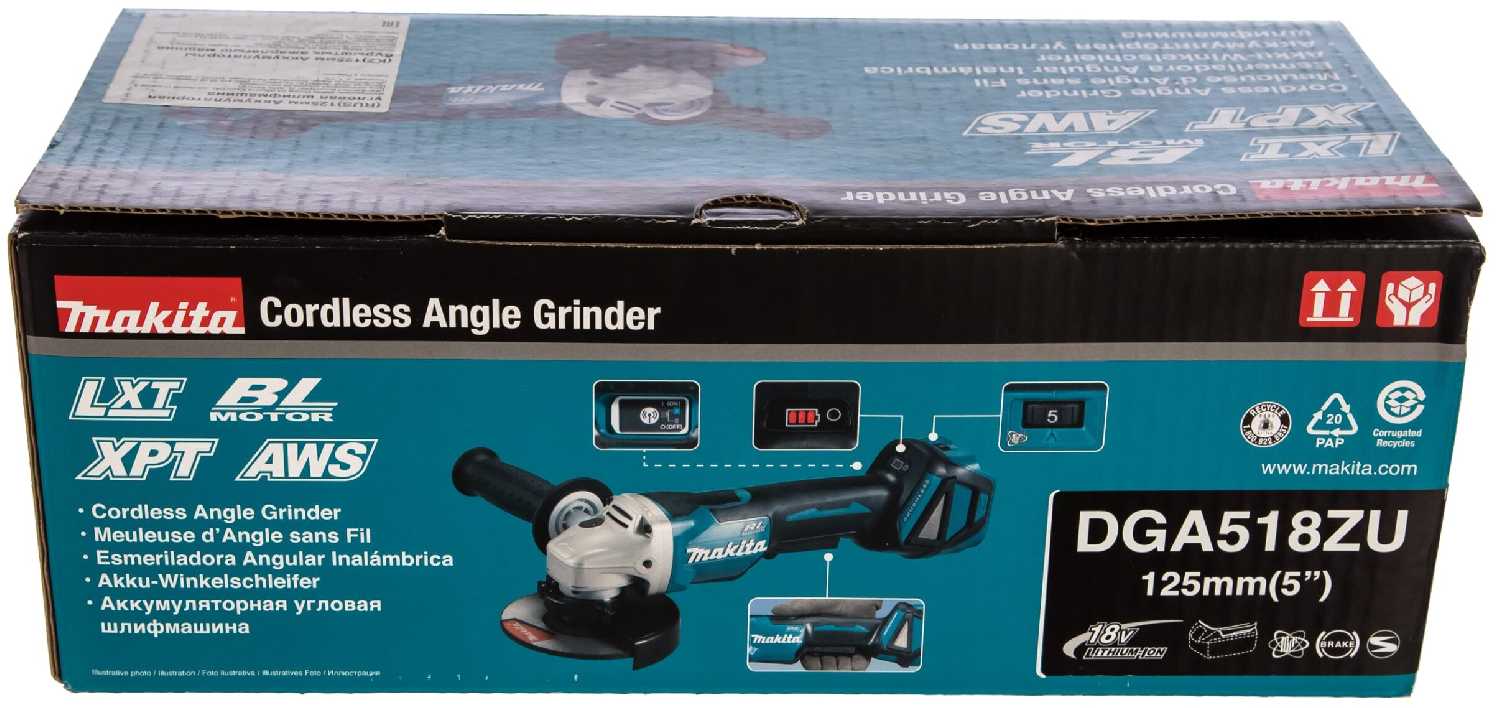 Аккумуляторная УШМ Makita DGA518ZU фотография 6