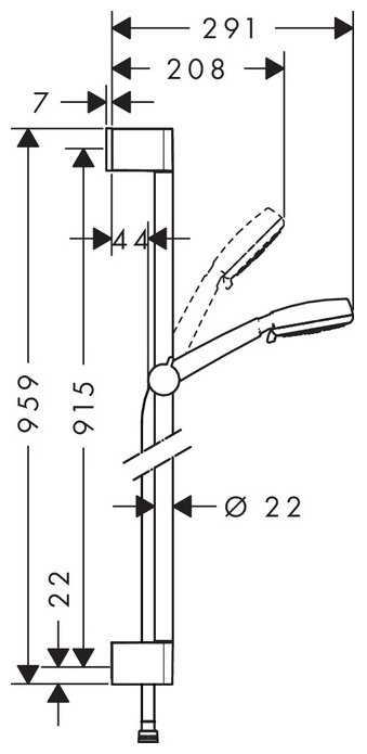 Душевой гарнитур hansgrohe Crometta 100 Vario 26657400, фотография 1