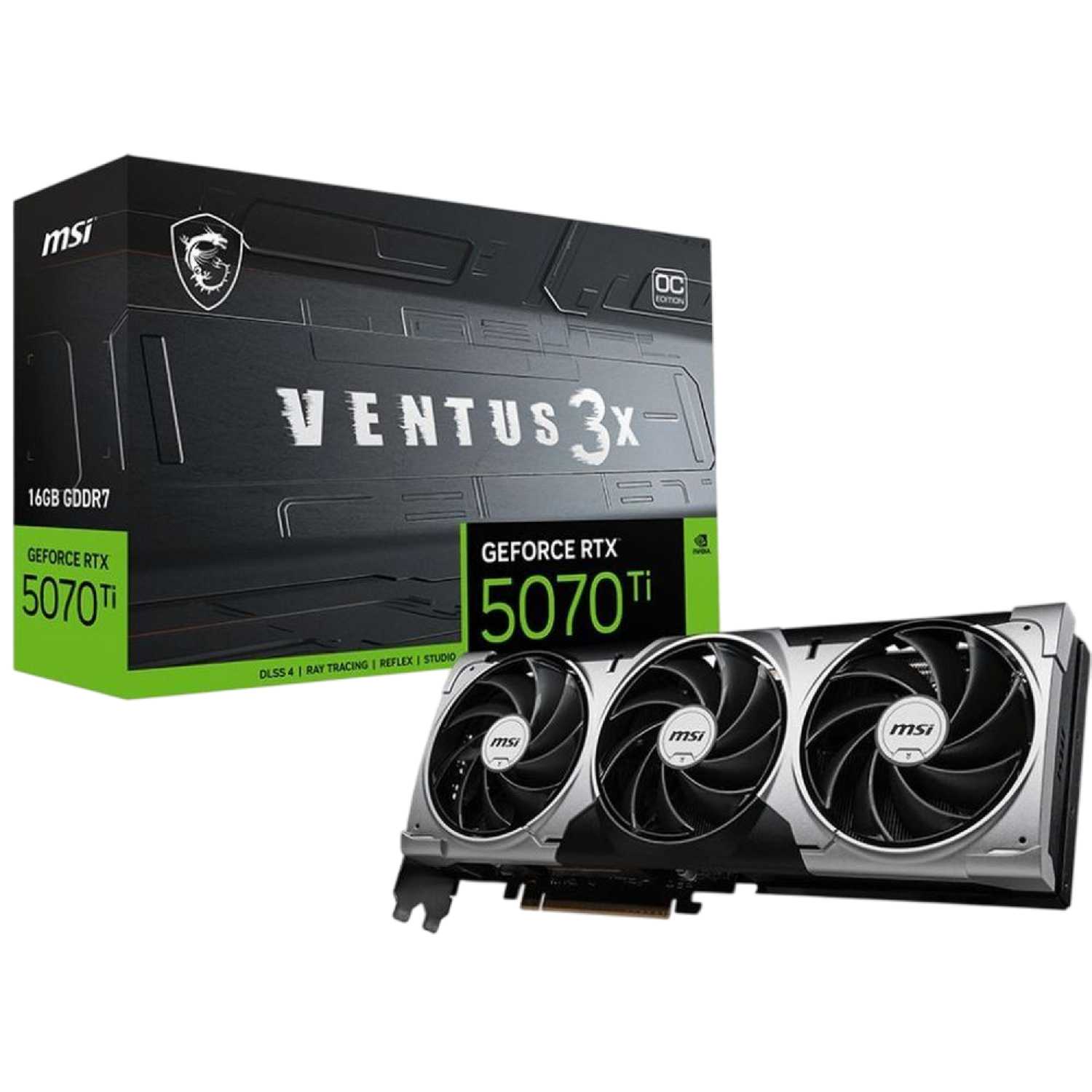 Видеокарта MSI NVIDIA GeForce RTX 5070 Ti Ventus 3X OC (16G) фотография 4