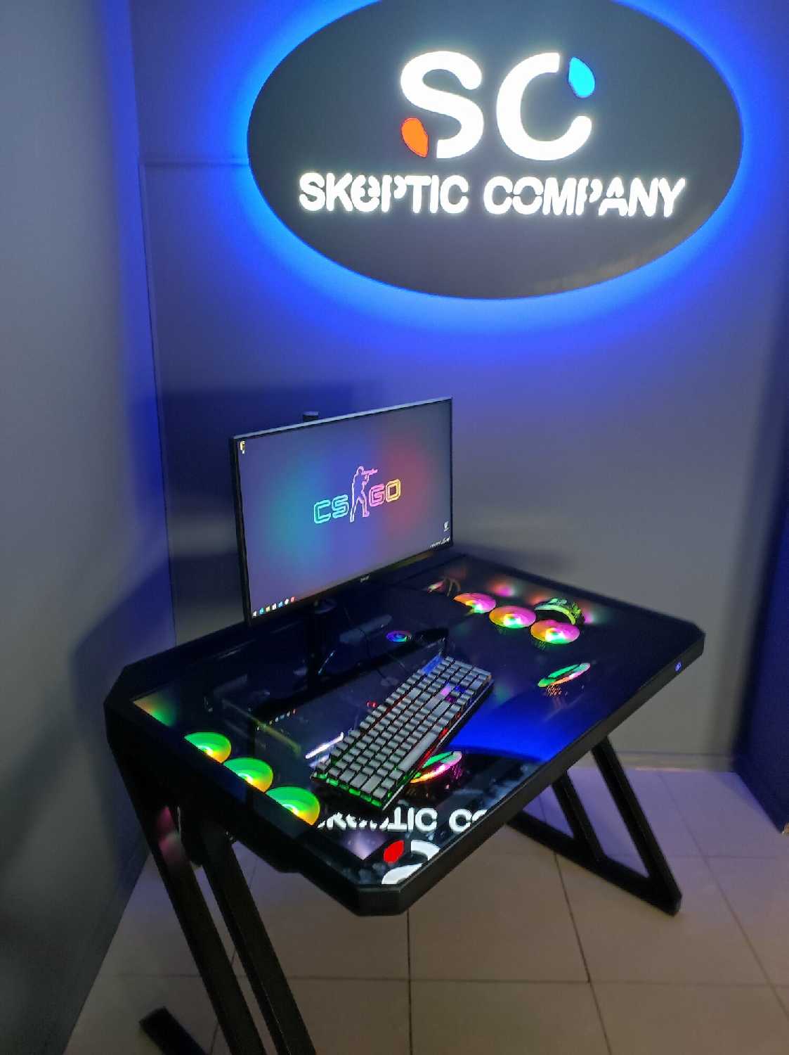 Игровой компьютерный стол Skeptic Black (ПК в столе) фотография 1