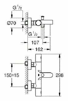 Термостат для душа Grohe Grohtherm 1000 Cosmopolitan 34215002, вентильный фотография 1