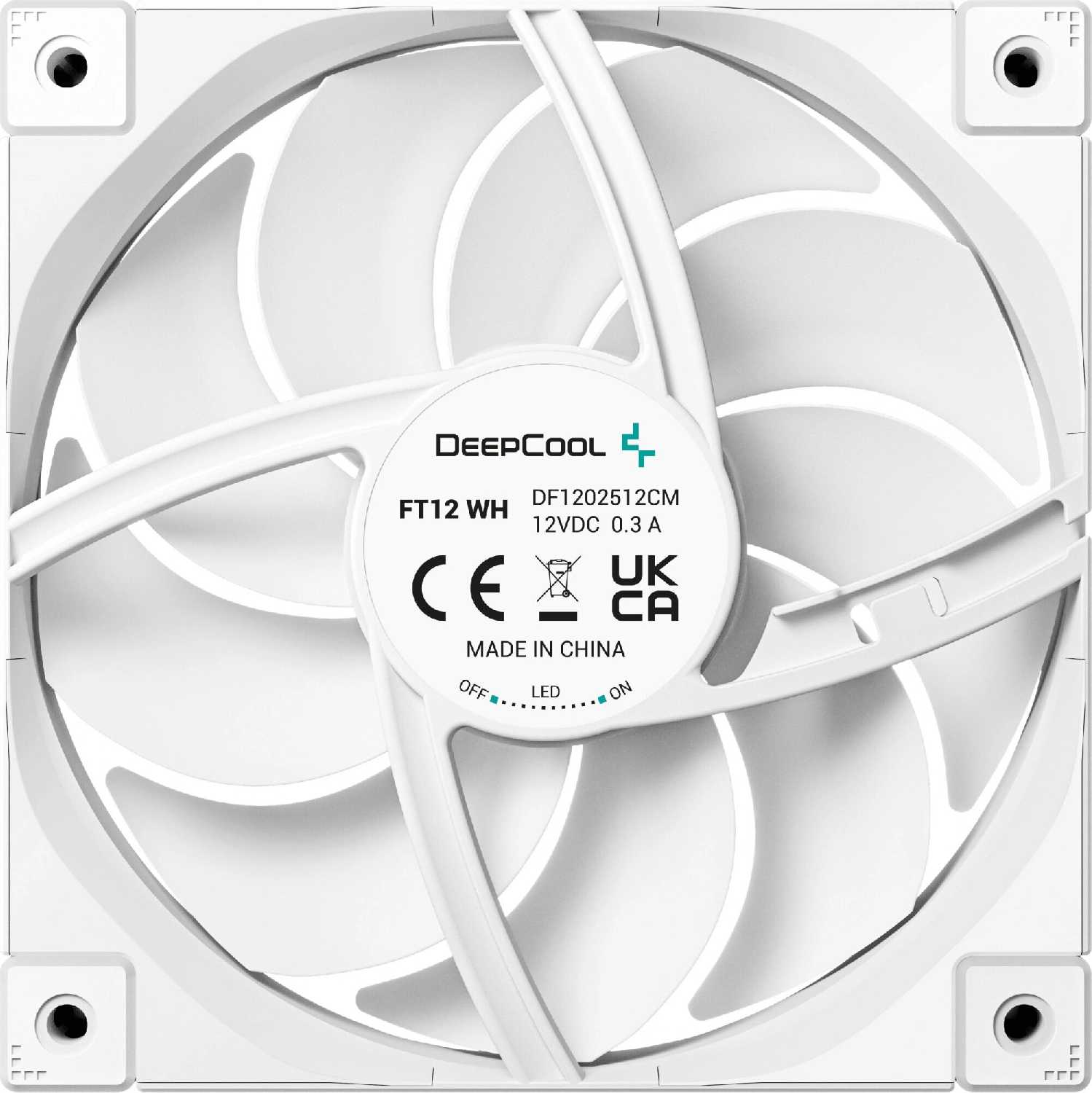 Вентилятор DEEPCOOL FT12 [120x120x25mm, PWM, White LED, 500-2150об/мин] фотография 5