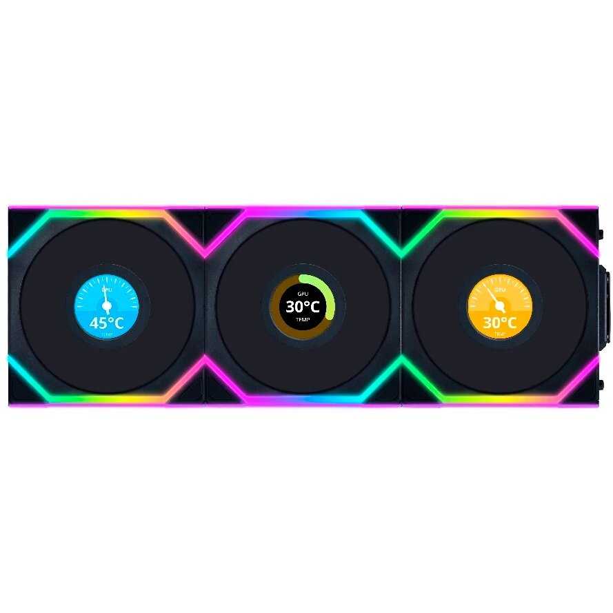 Вентиляторы для корпуса Lian LI UNI FAN SL WIRELESS LCD 120 Reverse [G99.12RSLLCD1W3B.R0] фотография 2