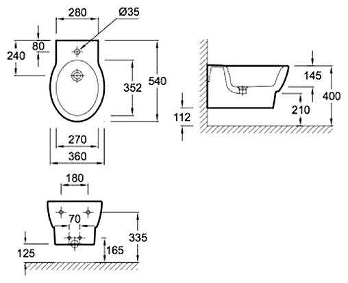 Биде подвесное Jacob Delafon Ove E1586-00 фотография 1