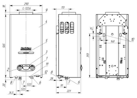 Проточный газовый водонагреватель Neva Газовая колонка Нева 4510 (магистральный газ) фотография 3